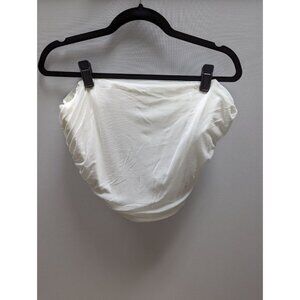 MOALLUOM White Boned Corset Mesh Crop Top with Zip Up Back